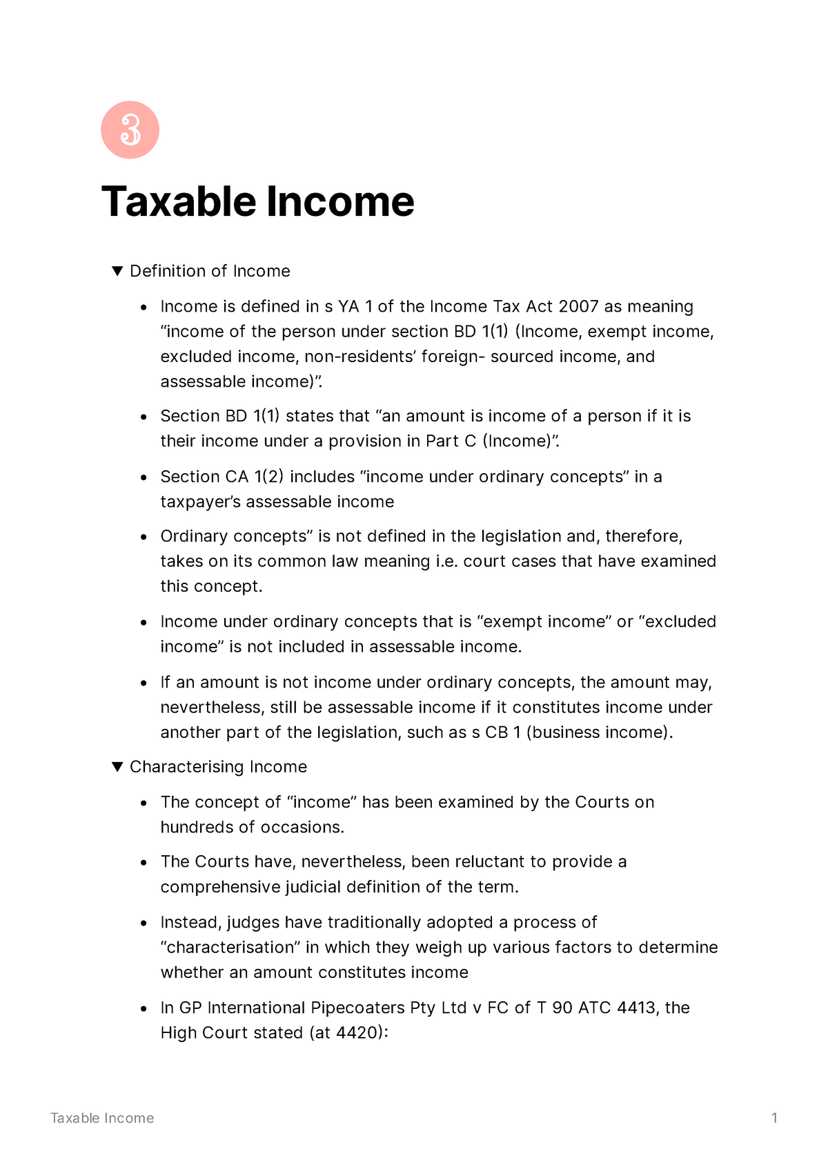 Week 3 Taxable Income Taxable Income Definition Of Income Income Is Defined In S Ya 1 Of The 5759