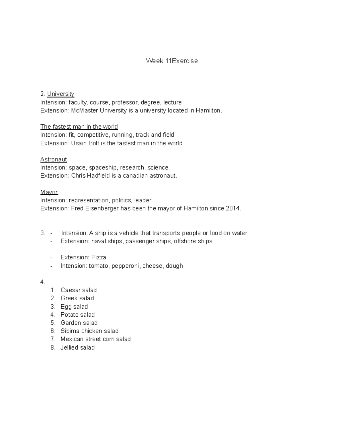 Week 11 Exercise - Week 11Exercise University Intension: faculty ...