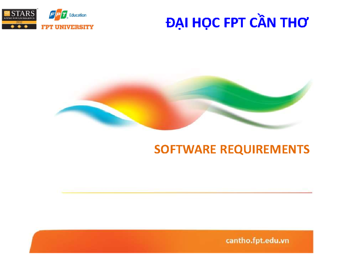 SWR302 Information - Tựa đề 5 - ĐẠI HỌC FPT CẦN THƠ SOFTWARE ...