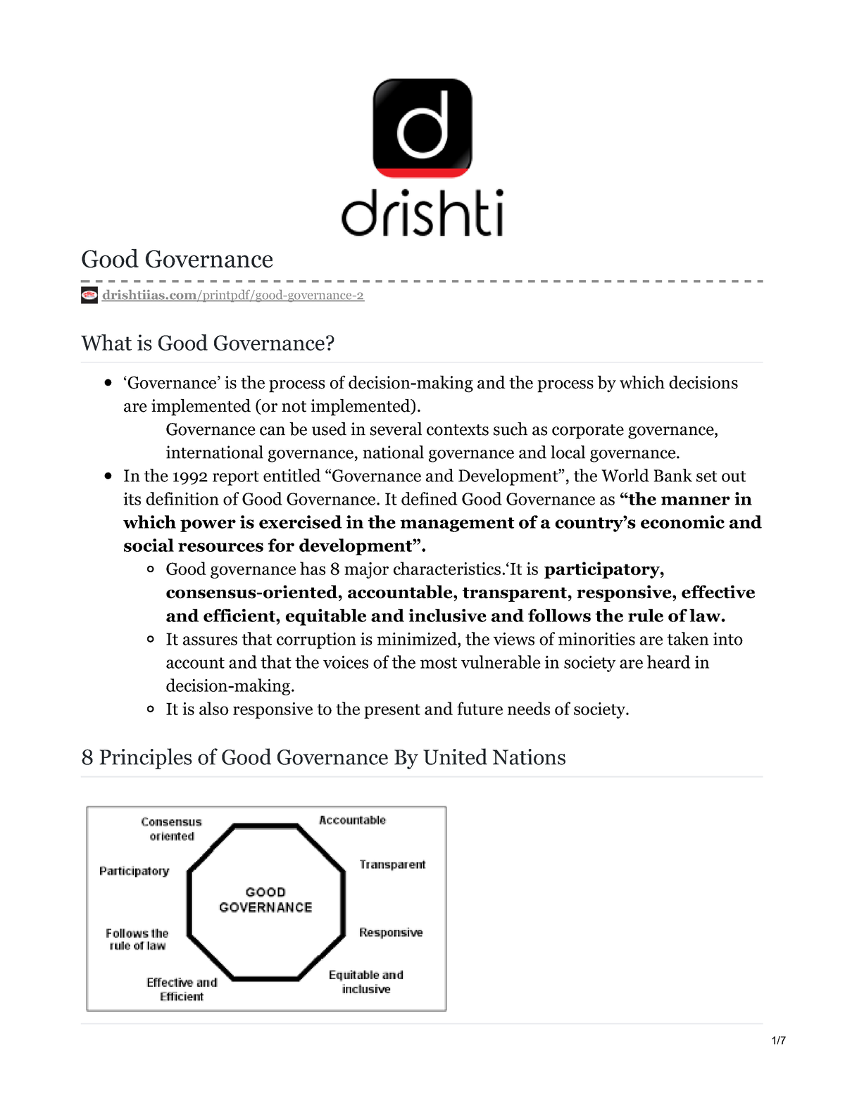 case study of good governance