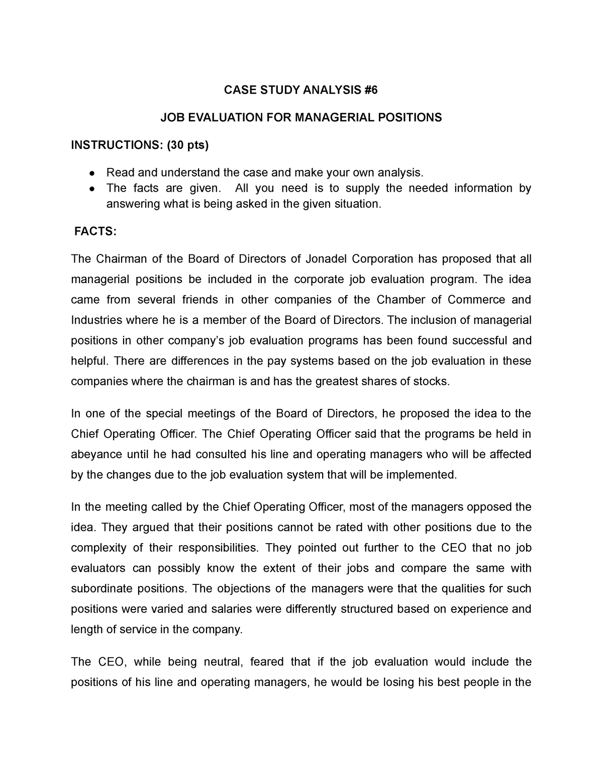 case analysis preventing job withdrawal assignment