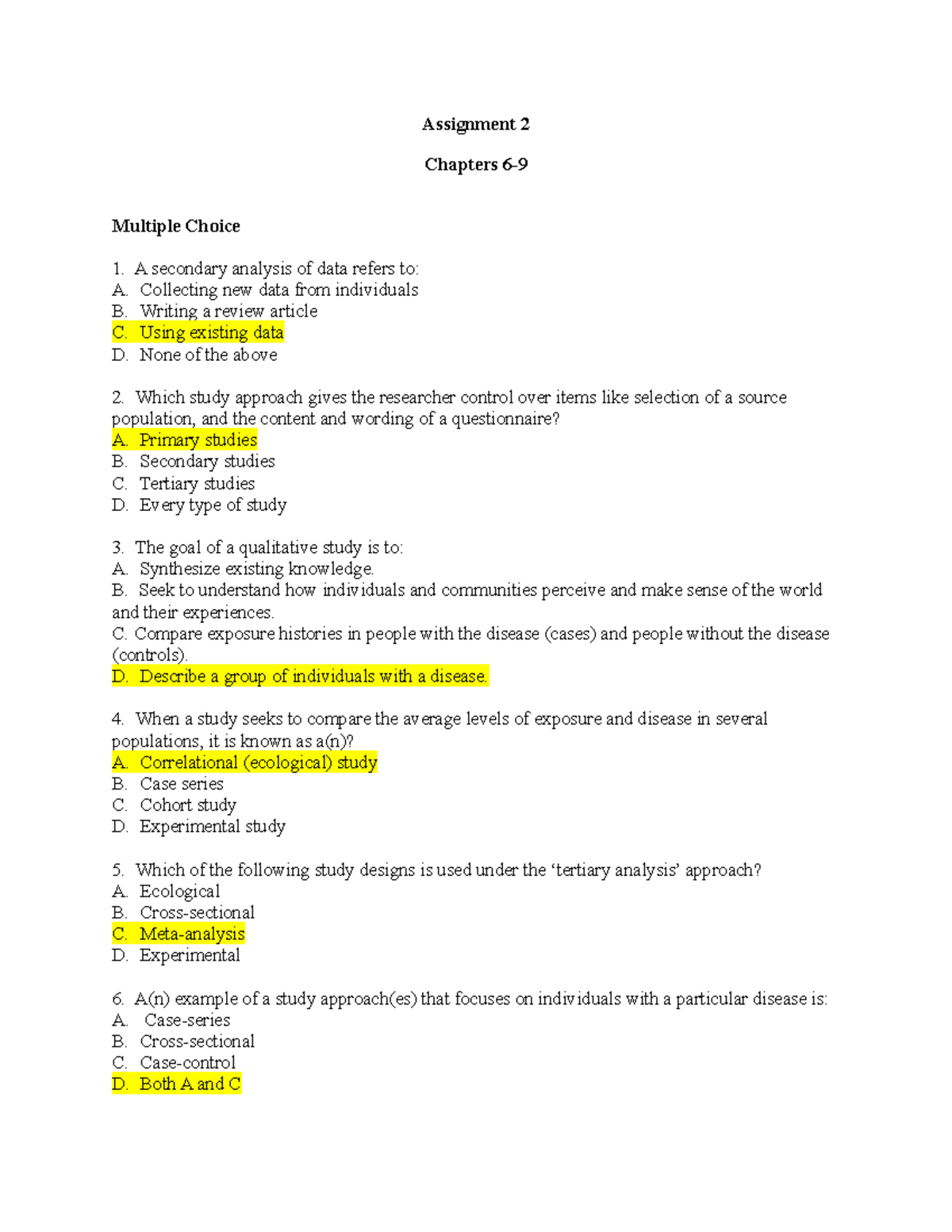 Assignment 2 - Collecting New Data From Individuals B. Writing A Review ...