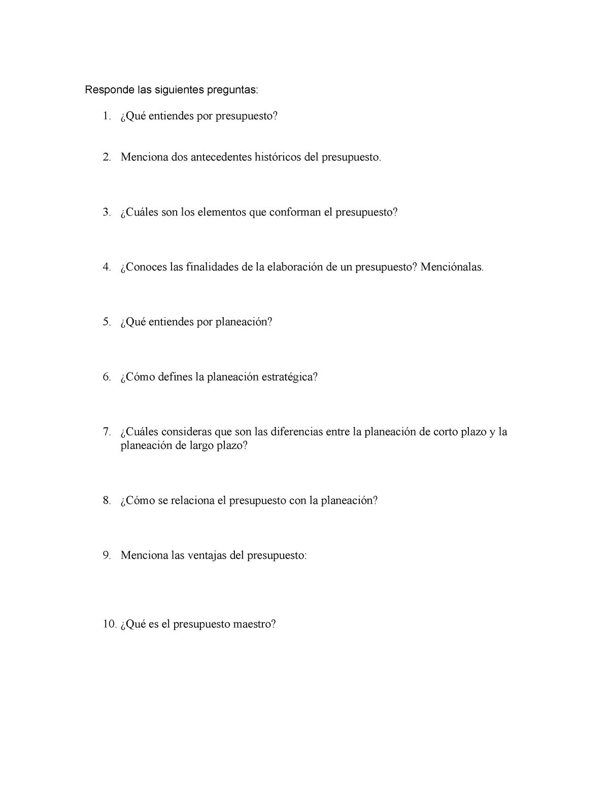 GUIA De Presupuestos Primer Parcial Capitulo Uno Y Dos - Responde Las ...