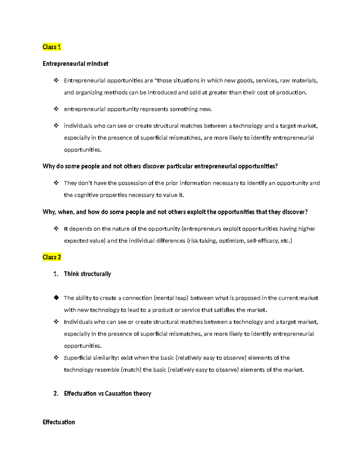 Comm320-final Notes - Summary Entrepreneurship - Class 1 ...