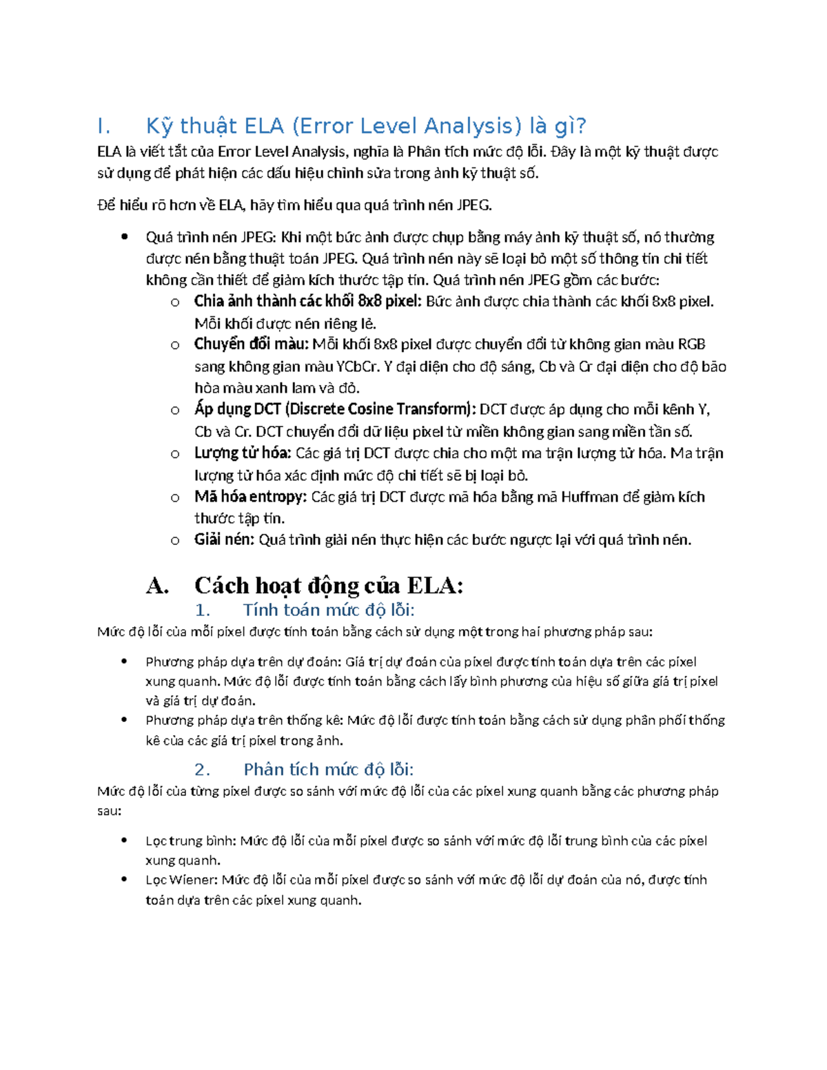 ELA - ehehe - I. Kỹ thuật ELA (Error Level Analysis) là gì? ELA là viết ...