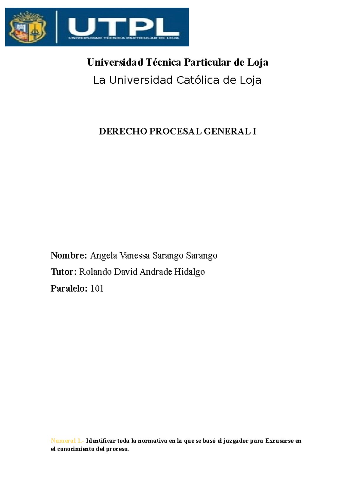 Excusa Y Recusacion - Universidad Técnica Particular De Loja La ...