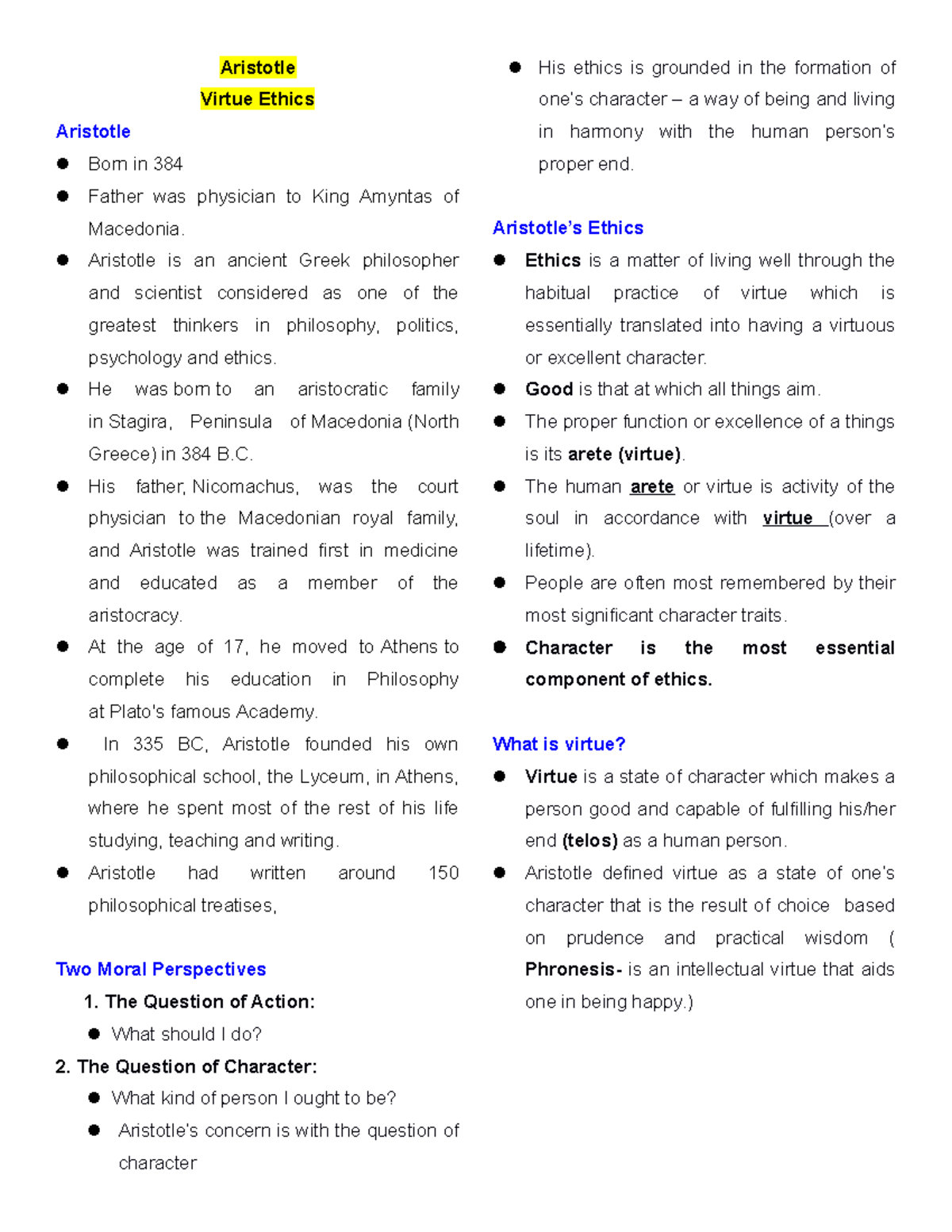 ethics-m10-17-own-notes-aristotle-virtue-ethics-aristotle-born-in