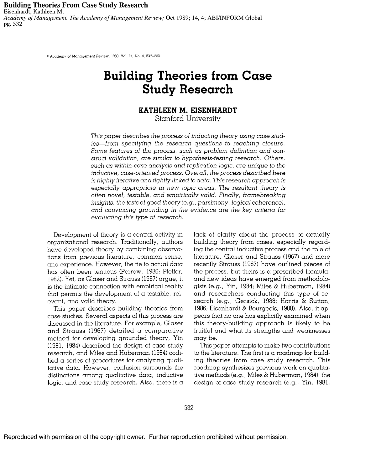 theories from case study research