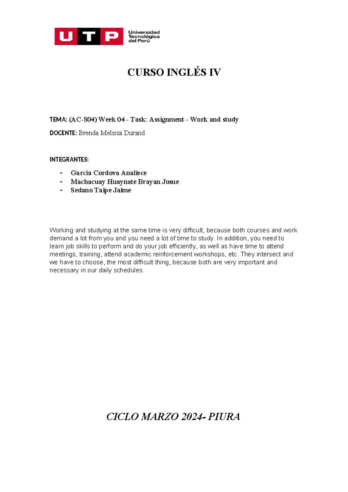 Ingles Iv Semana 4 Curso Inglés Iv Tema Ac S04 Week 04 Task