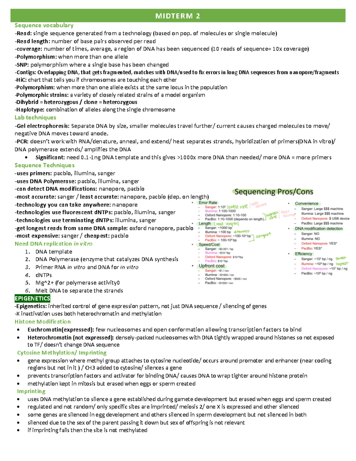 Midterm 2 Cheat Sheet - MIDTERM 2 Sequence vocabulary Read: single ...