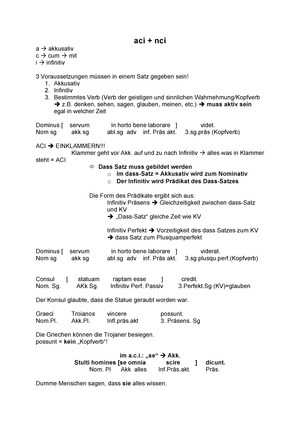 Aci Nci Vorlesungsnotizen 14 Latein Studocu