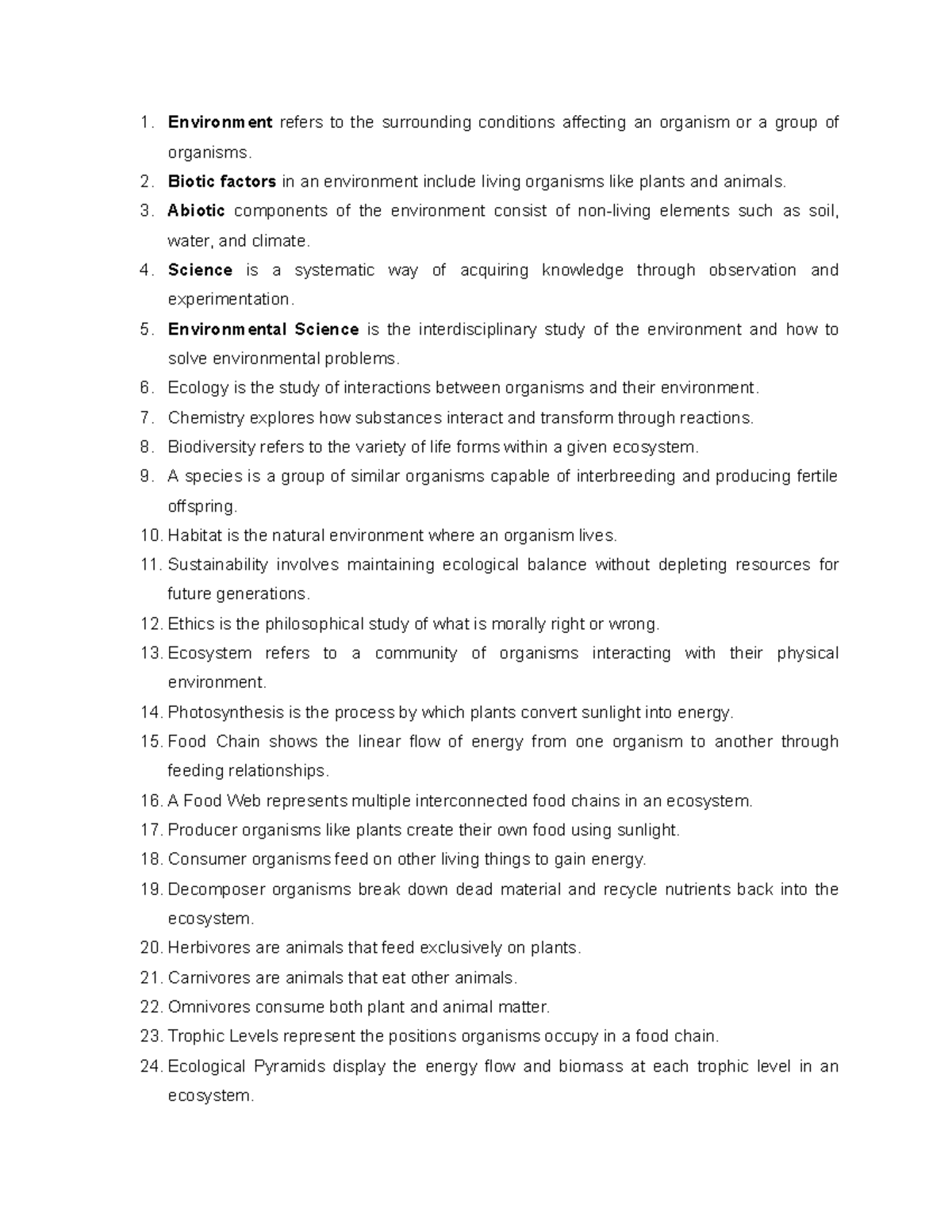 Ge15 - none - Environment refers to the surrounding conditions ...