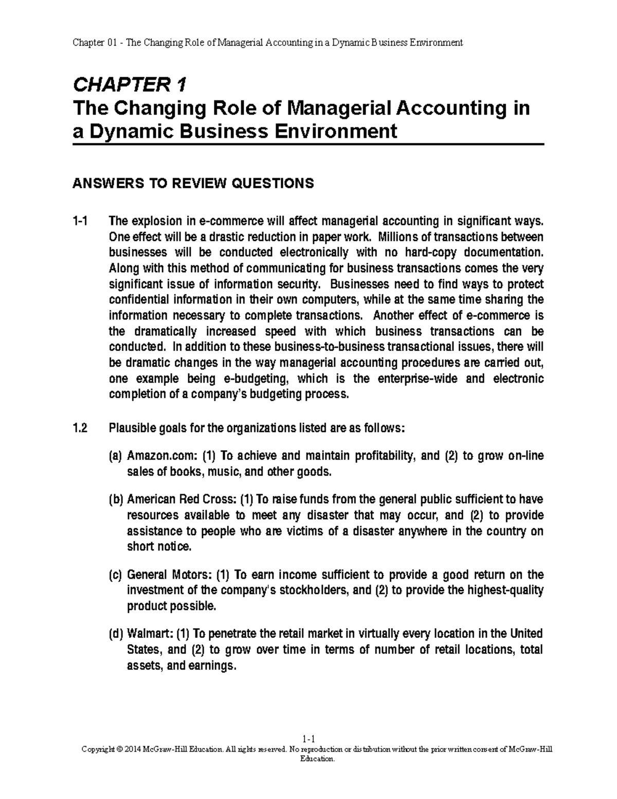 SMChap 001 - Lecture Notes Chp1 - CHAPTER 1 The Changing Role Of ...