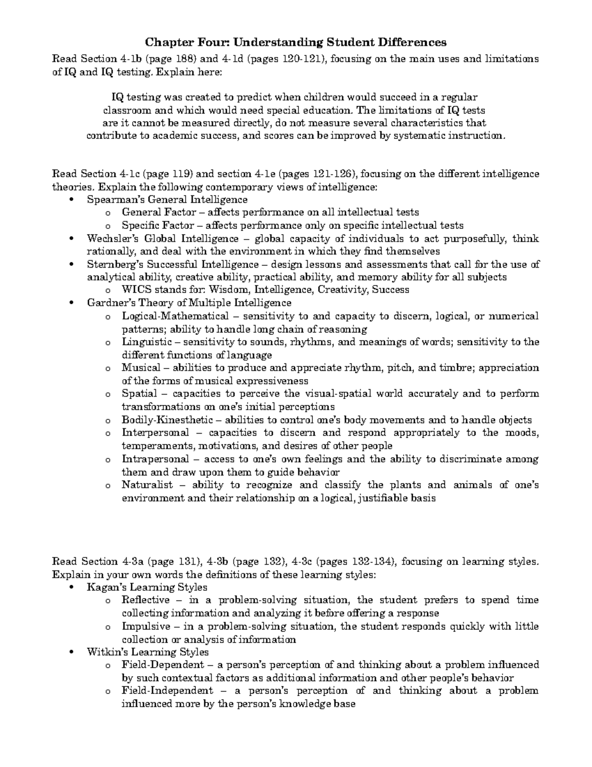 c913-chapter-4-notes-chapter-four-understanding-student-differences