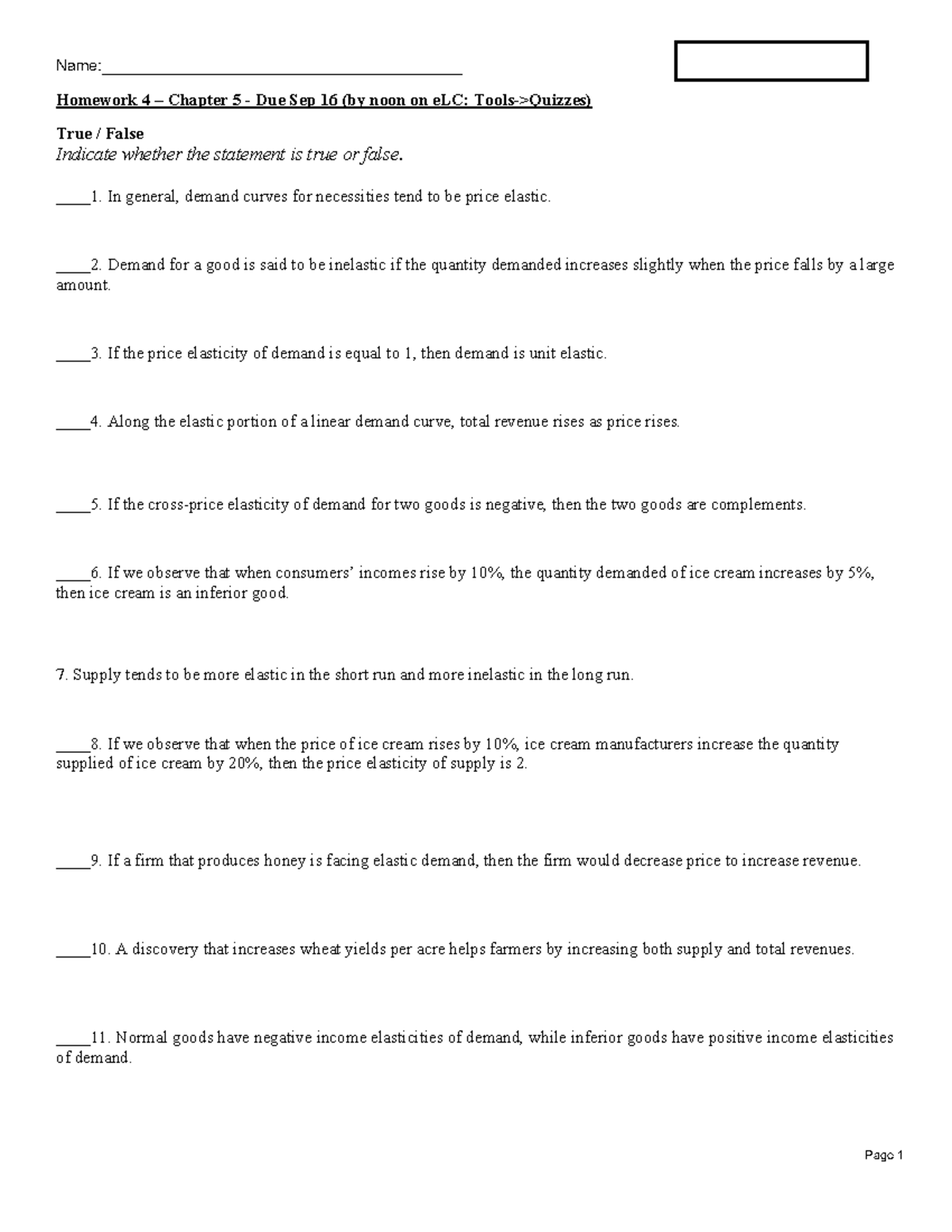 HW4 f22 - Microeconomics HW - Homework 4 – Chapter 5 - Due Sep 16 (by ...