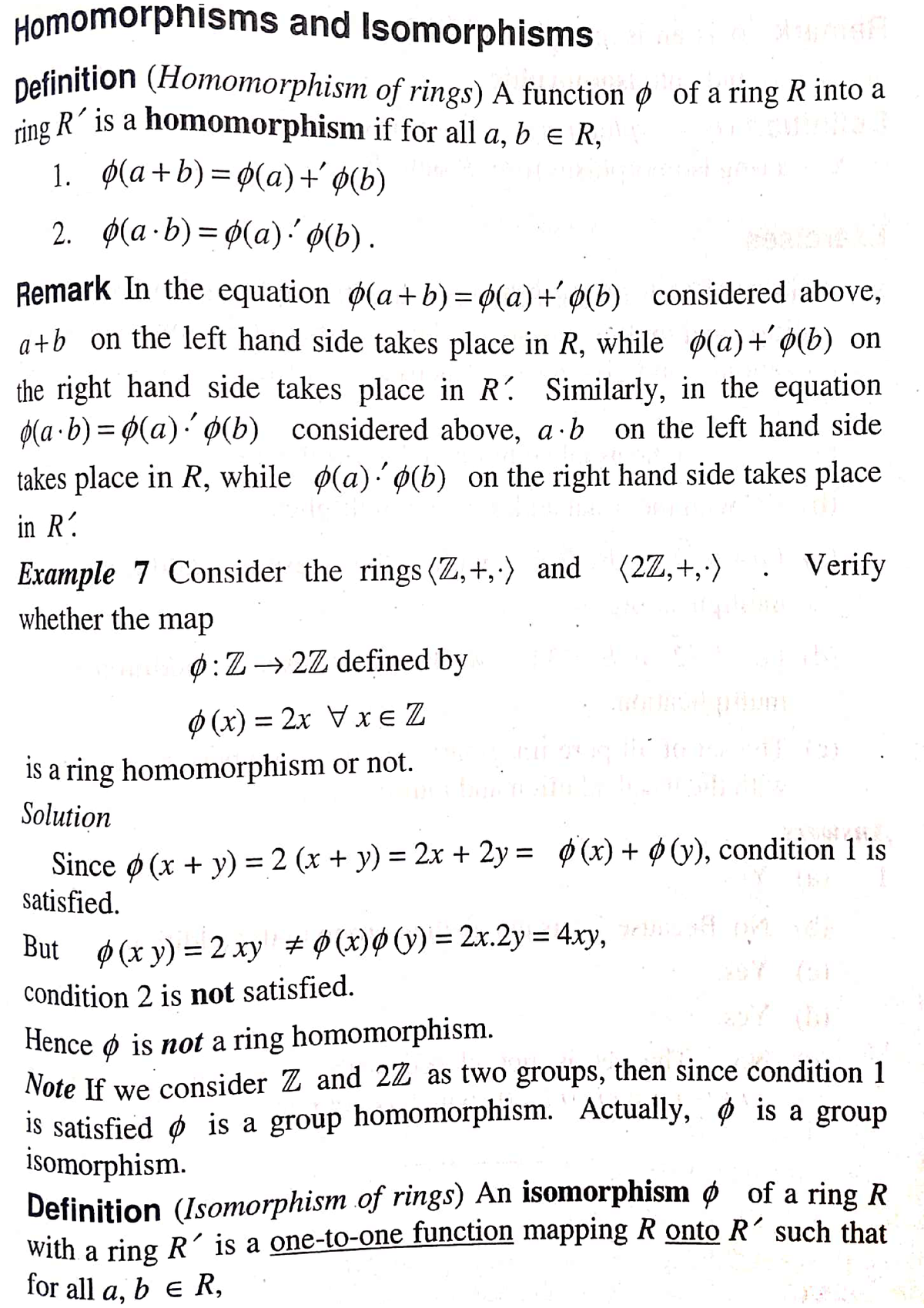 Homomorphism AND Isomorphism - BSC Mathematics - Studocu