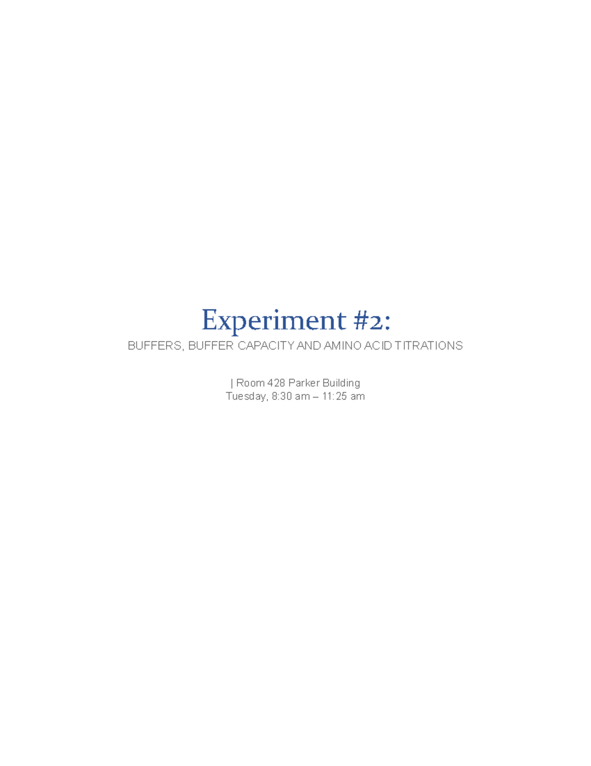 Experiment 2 - MBIO 2360 Lab Report 2 - Experiment BUFFERS, BUFFER ...