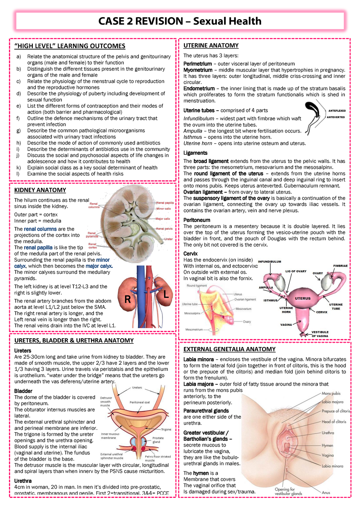 Case 2 Revision notes - Summary Medicine - CASE 2 REVISION Sexual ...