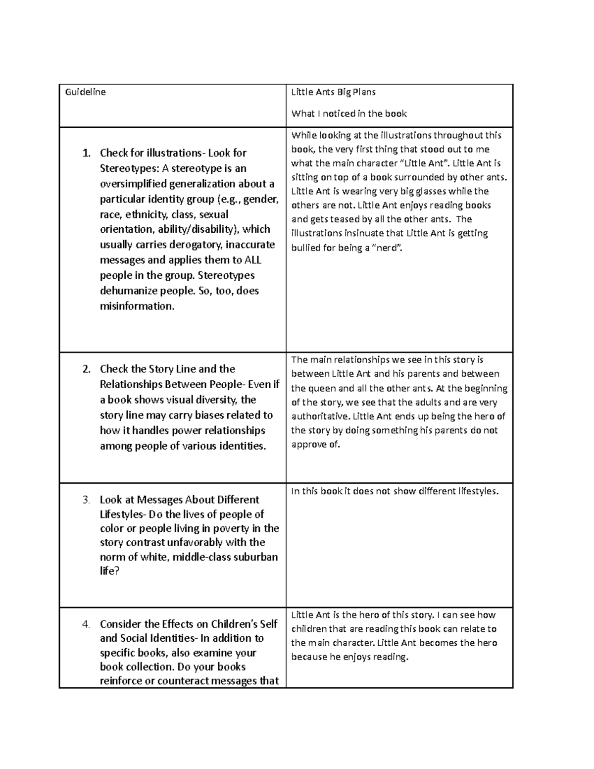 T5 Matrix Template - Guideline Little Ants Big Plans What I noticed in ...