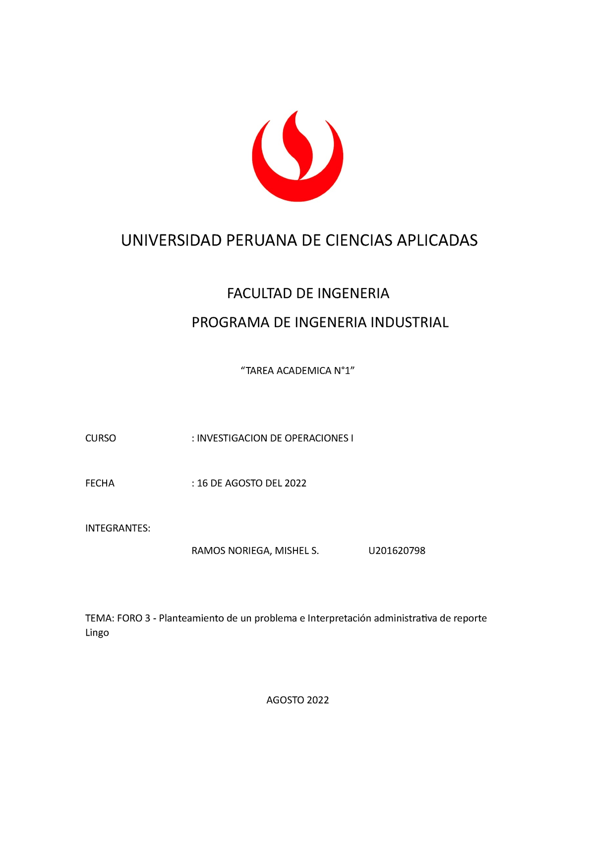 FORO 3 UPC EPE - Foro 3 UPC EPE - UNIVERSIDAD PERUANA DE CIENCIAS ...