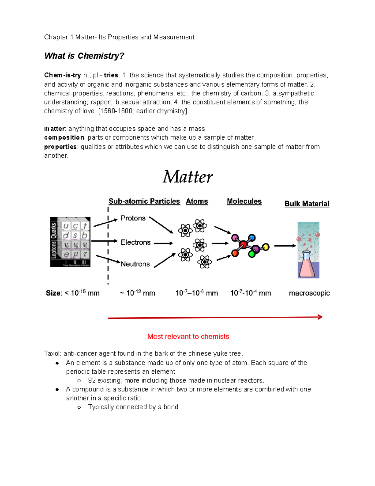 Chemisty Chapter 1 - Dr. Fink - Chapter 1 Matter- Its Properties and ...