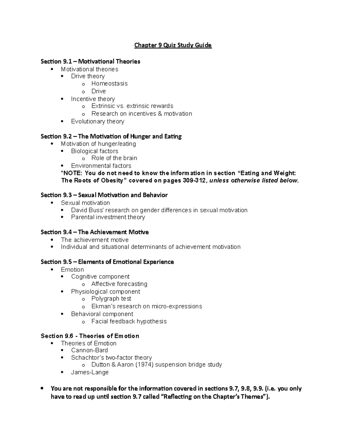 Chapter 9 Quiz Study Guide - Chapter 9 Quiz Study Guide Section 9 ...