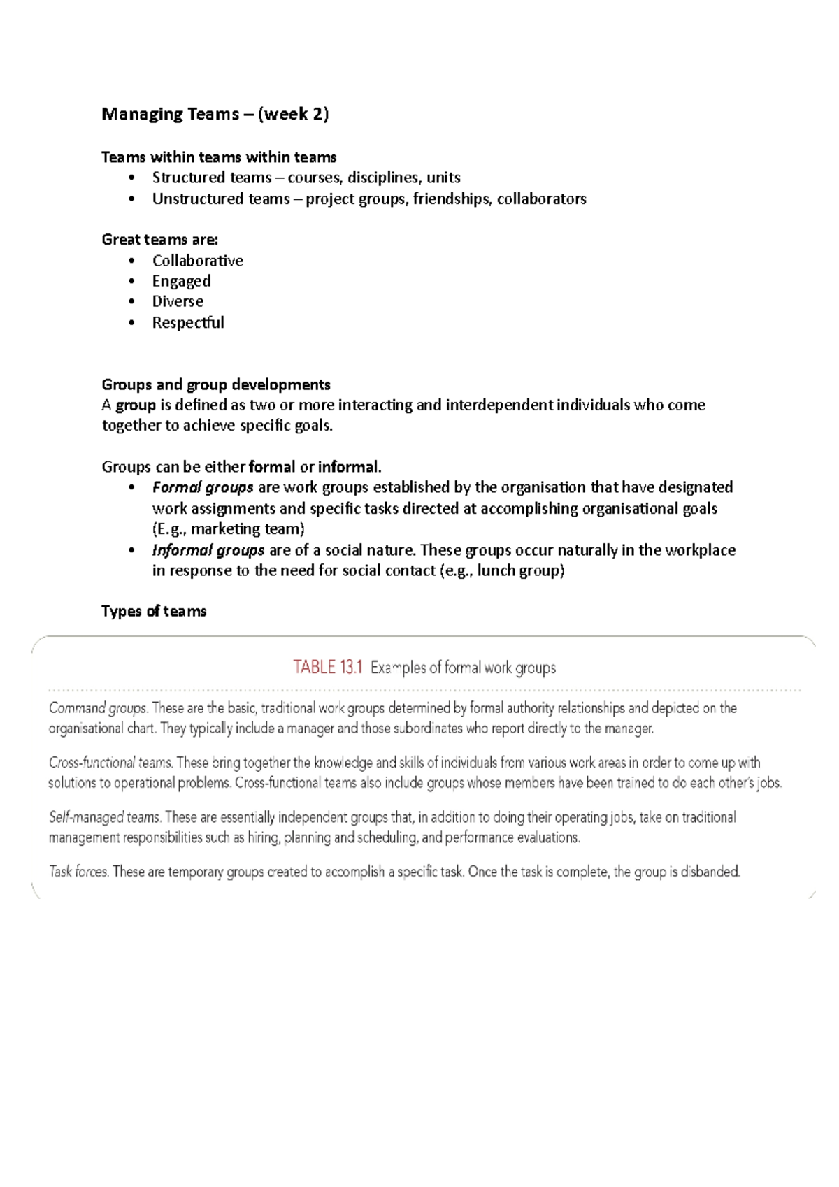 Managing Teams – 5th of march - Managing Teams – (week 2) Teams within ...