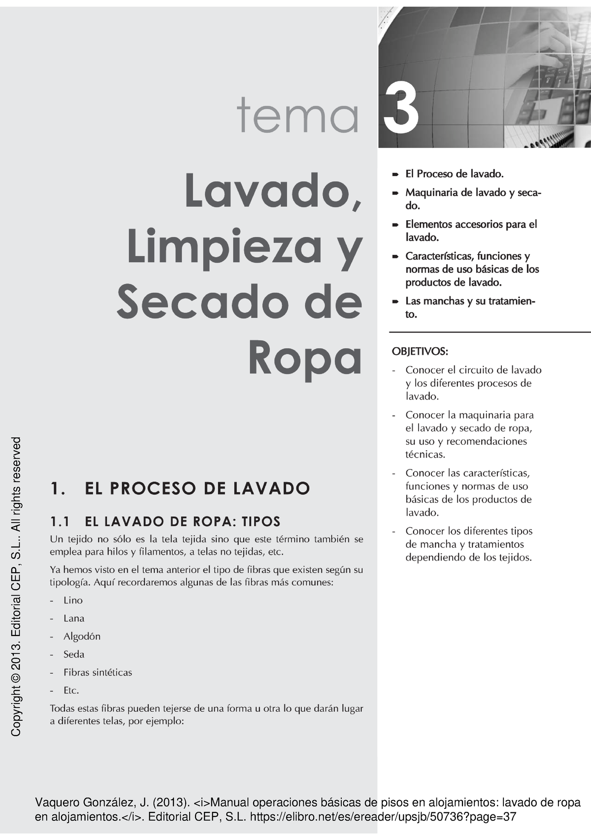 Lavado, limpieza y secado de ropa, Vaquero Gonzales , p37-56 - Vaquero  González, J. (2013). Manual - Studocu