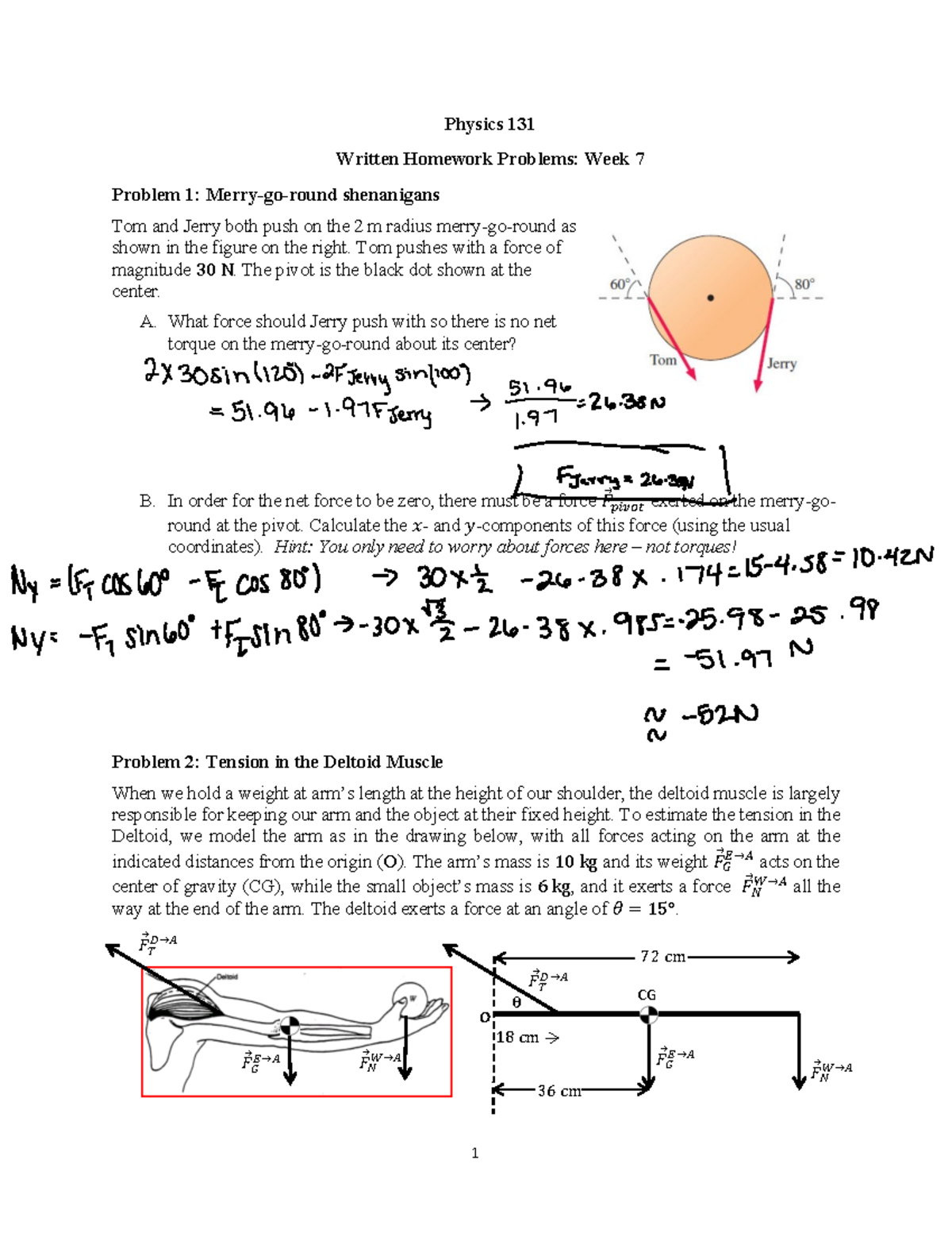 Week7 Torque Written - Just to help - Physics 131 Written Homework ...
