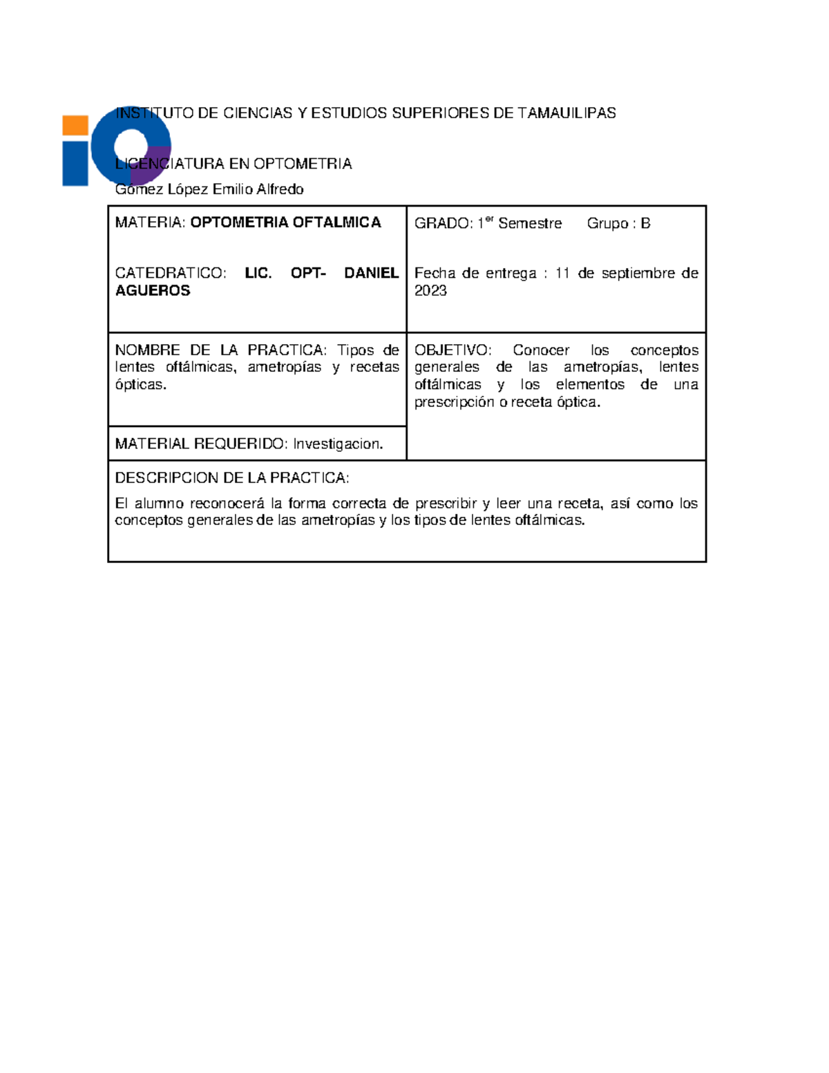 Gomez Lopez Emilio Alfredo Act1 Opt Oftalmica INSTITUTO DE CIENCIAS Y