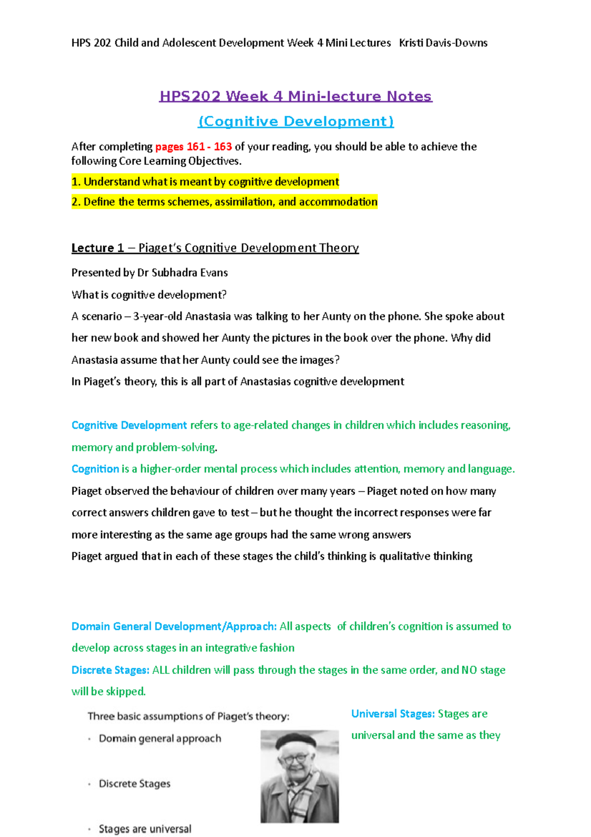 HPS202 Week 4 Mini- Lecture Notes - HPS202 Week 4 Mini-lecture Notes ...