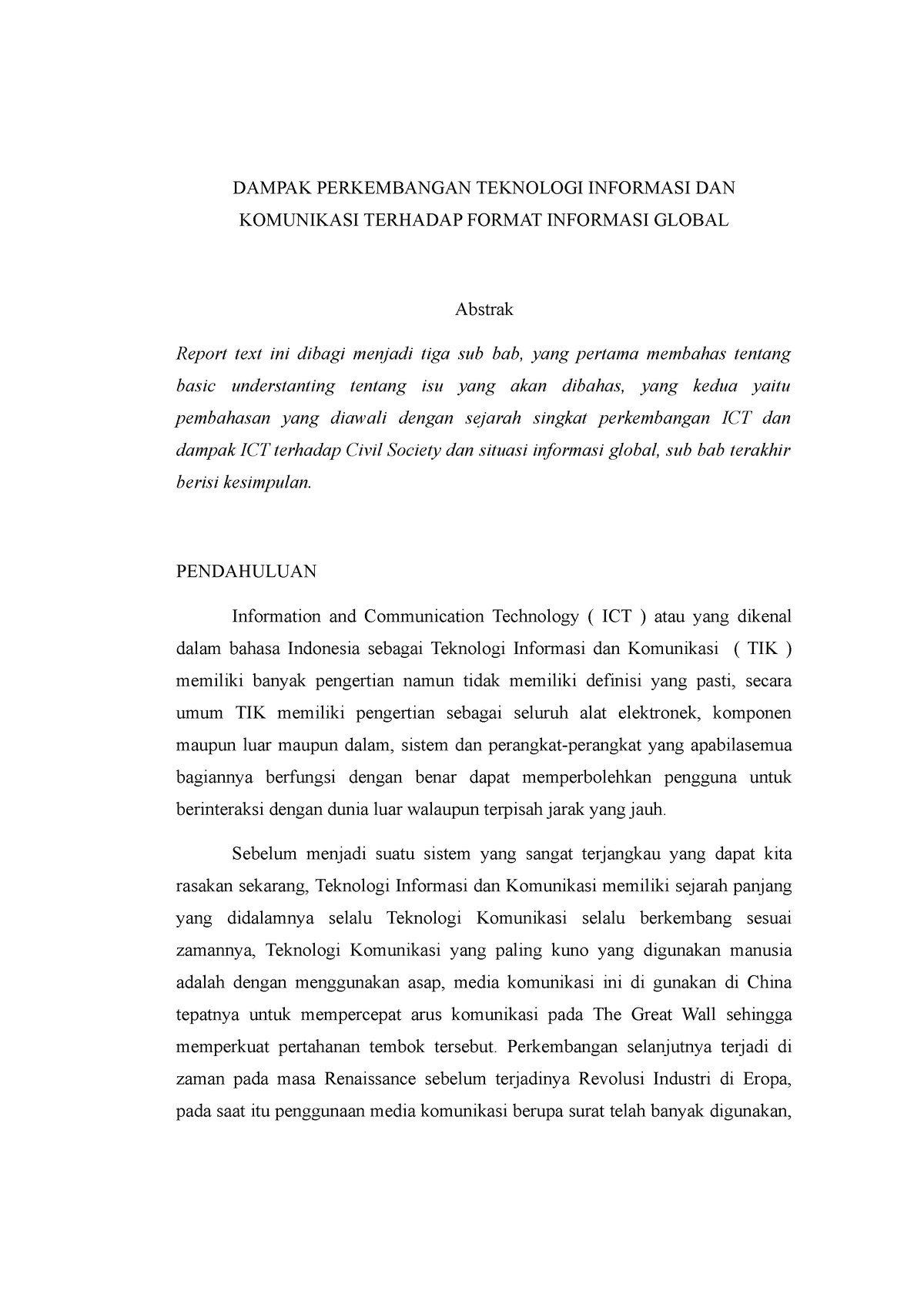 Perkembangan Teknologi Informasi Dan Komunikasi - DAMPAK PERKEMBANGAN ...