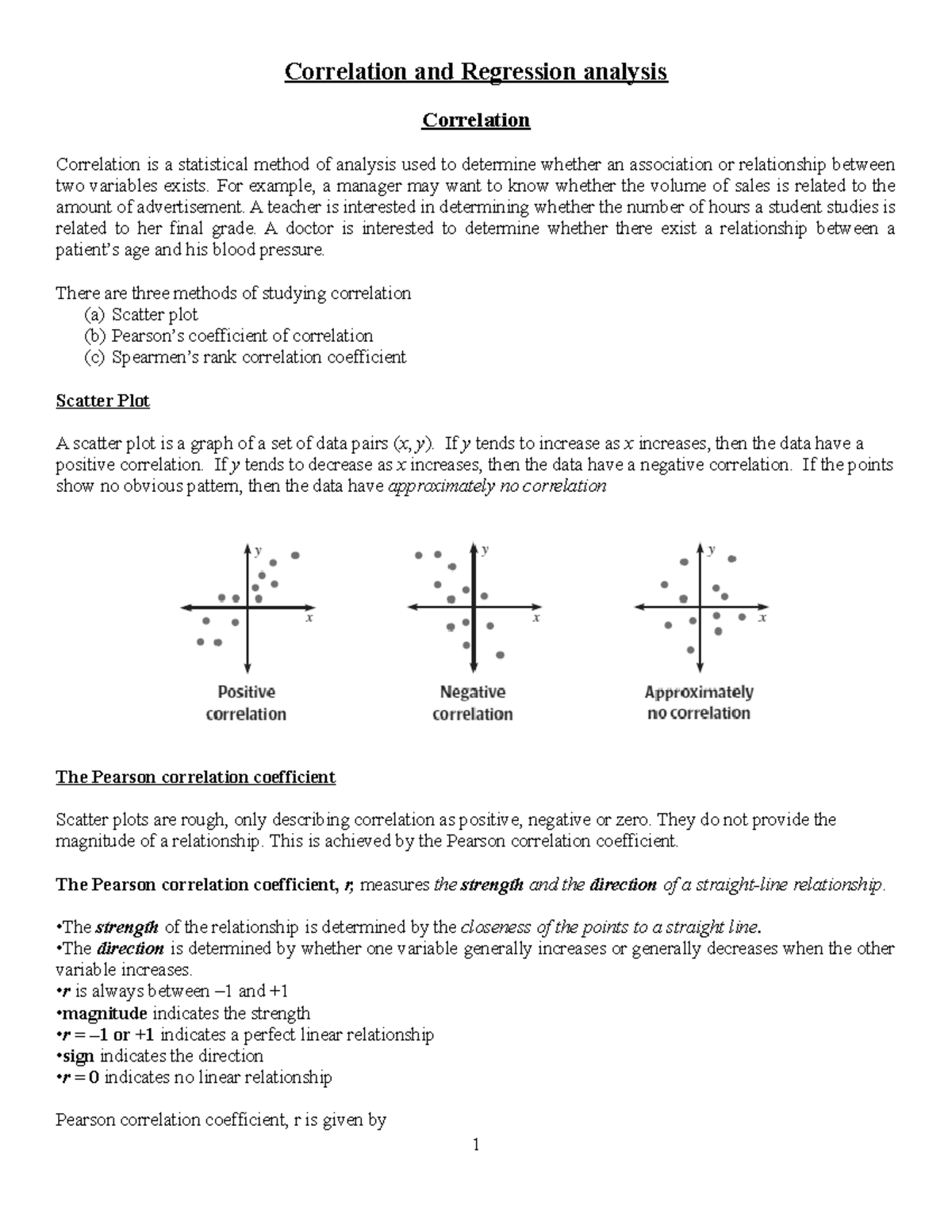 Correlation and regression - For example, a manager may want to know ...