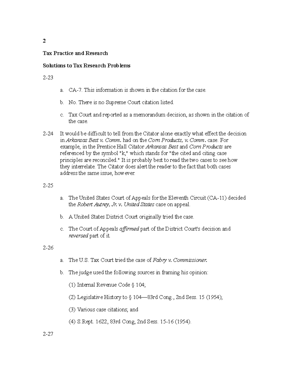 Inst Resource & Test Bank Ch 02 - 2 Tax Practice and Research Solutions ...