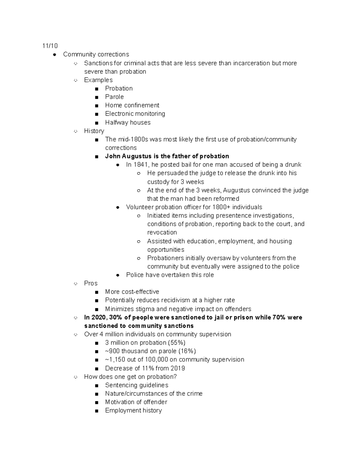 cj201-exam-4-notes-11-community-corrections-sanctions-for-criminal