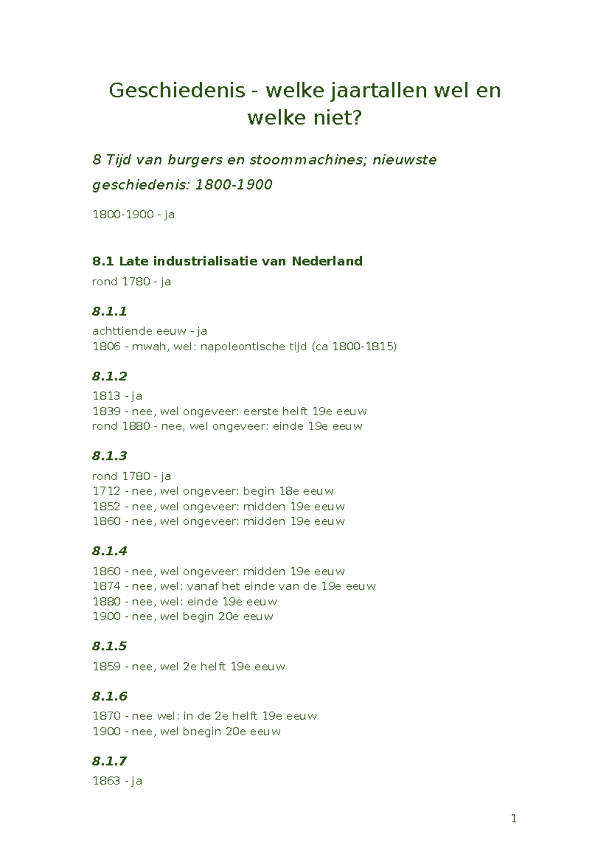 Basiskunde Geschiedenis - Welke Jaartallen Wel En Welke Niet Hst 8 Pabo ...