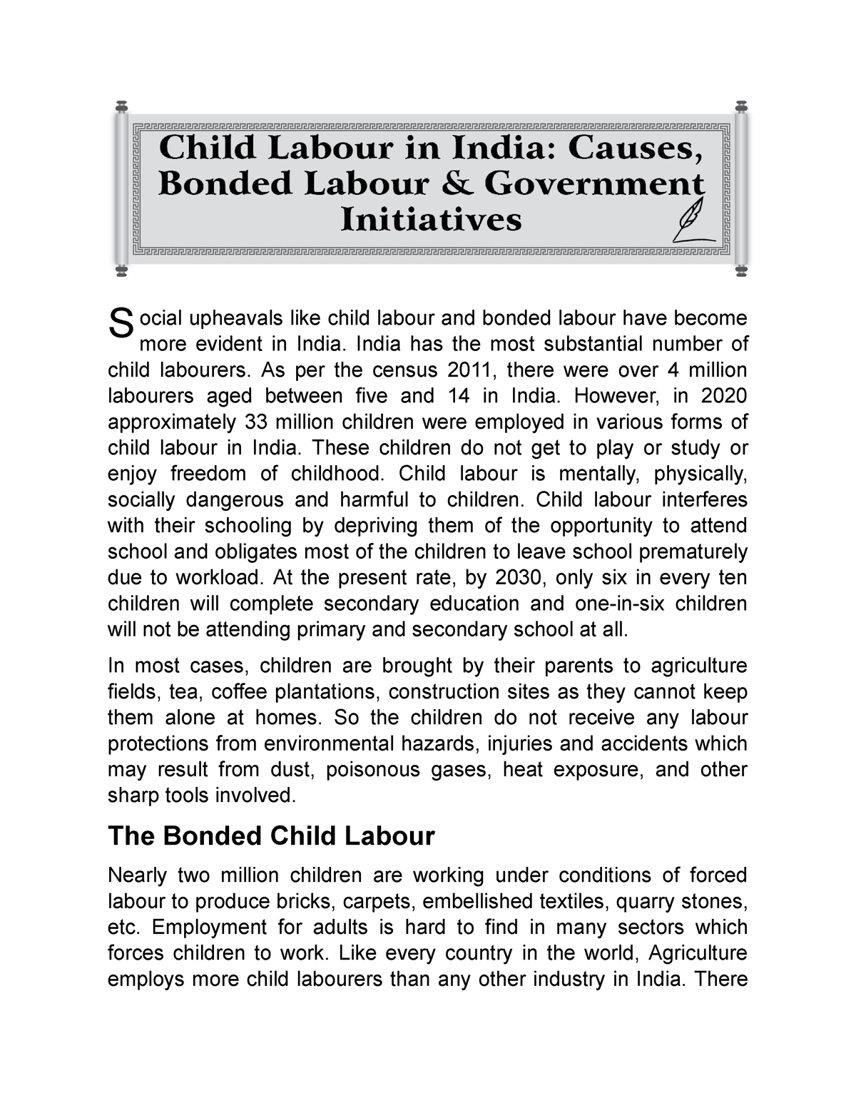 how to stop child labour in india essay