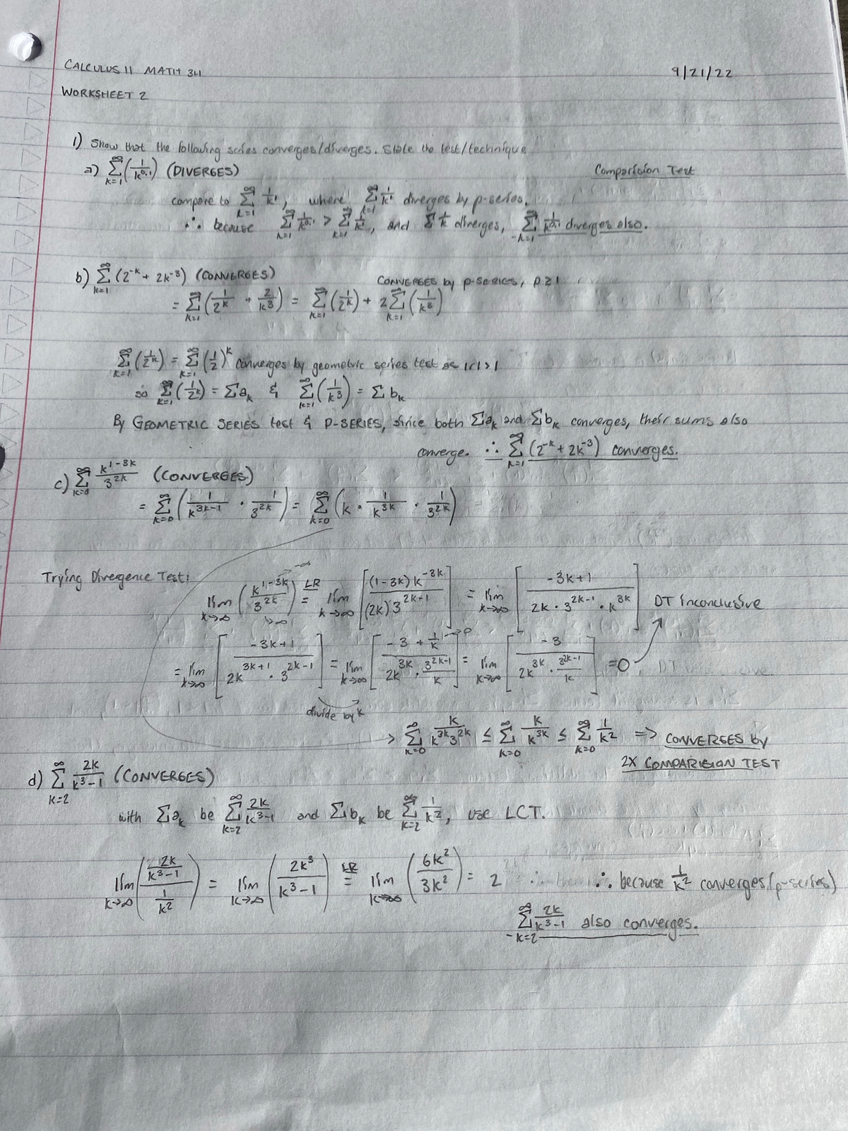 Calc 2 Worksheet 2 - Studocu