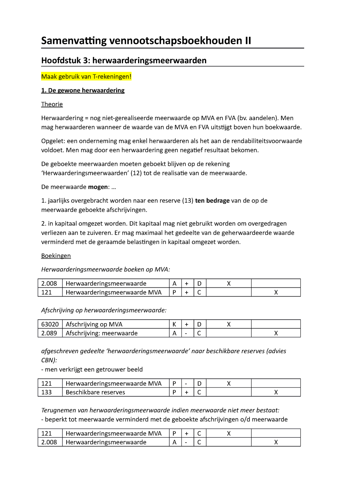 Samenvatting Vennootschapsboekhouden II - Samenvatting ...