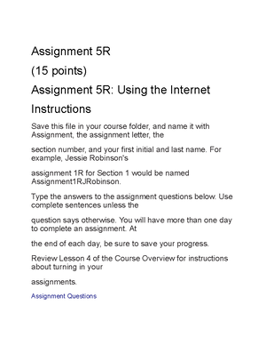 assignment 6 business finance instructions