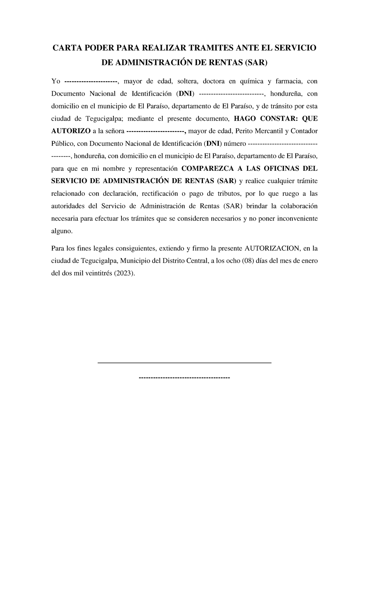 Carta Poder Sar Carta Poder Para Realizar Tramites Ante El Servicio De AdministraciÓn De 8588