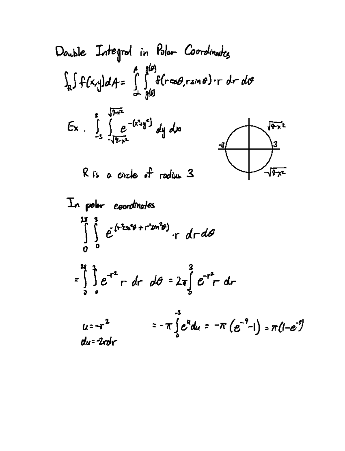 Notes 6 - Calc 200 - Double Integral in Polar Coordinates Snf flxiyldA ...