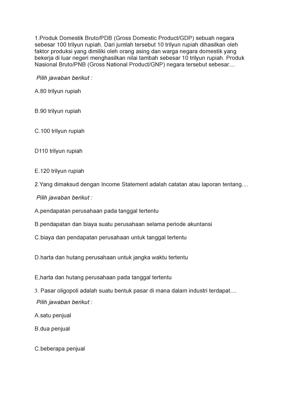 PR Ekonomi - 1 Domestik Bruto/PDB (Gross Domestic Product/GDP) Sebuah ...