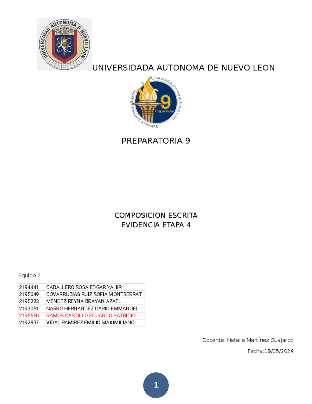 Ev4 - ev 4 CE - UNIVERSIDADA AUTONOMA DE NUEVO LEON PREPARATORIA 9 ...