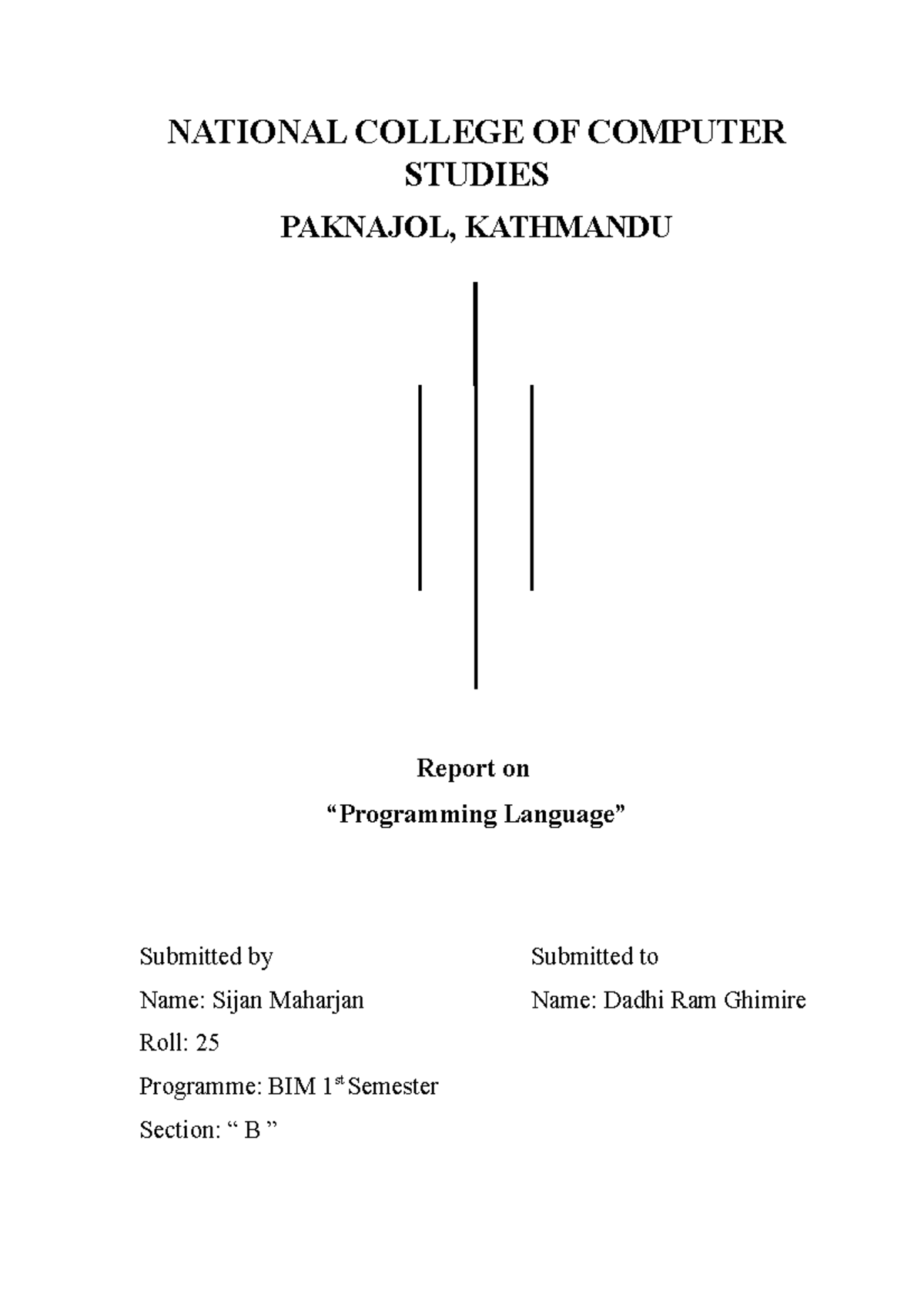 Term Paper - about the programming language - NATIONAL COLLEGE OF ...