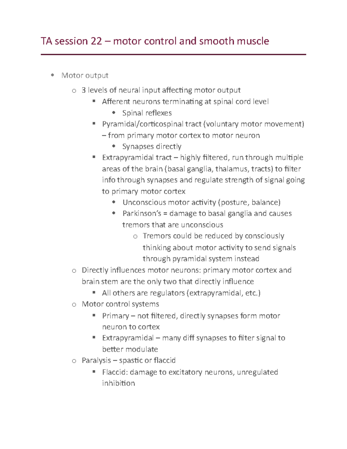 TA session 22 motor units and smooth msucle TA session 22 motor