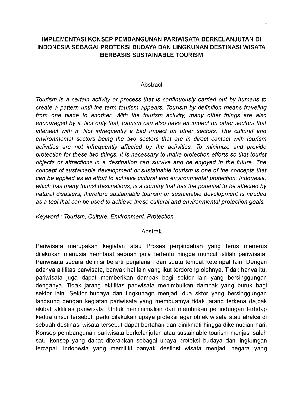 Implementasi Konsep Pembangunan Pariwisata Berkelanjutan Di Indonesia Sebagai Proteksi Budaya ...