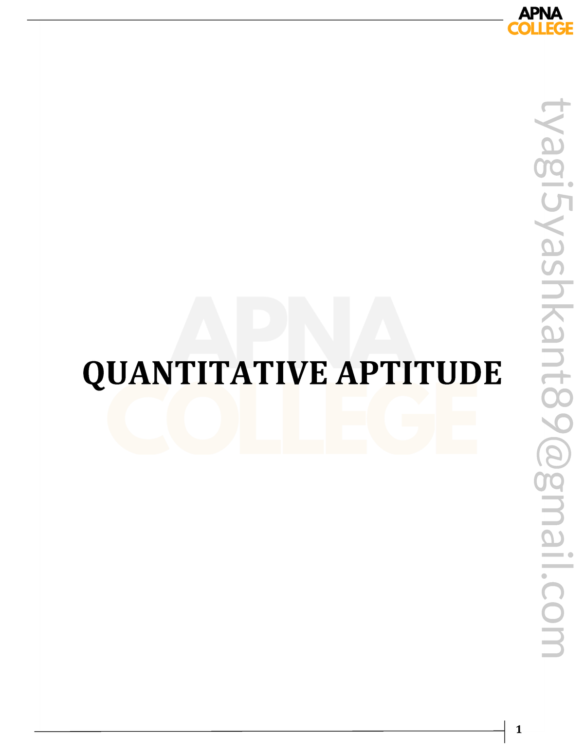 Quantitative Aptitude 12 Quantitative Aptitude Tyagi5yashkant89 Gmail