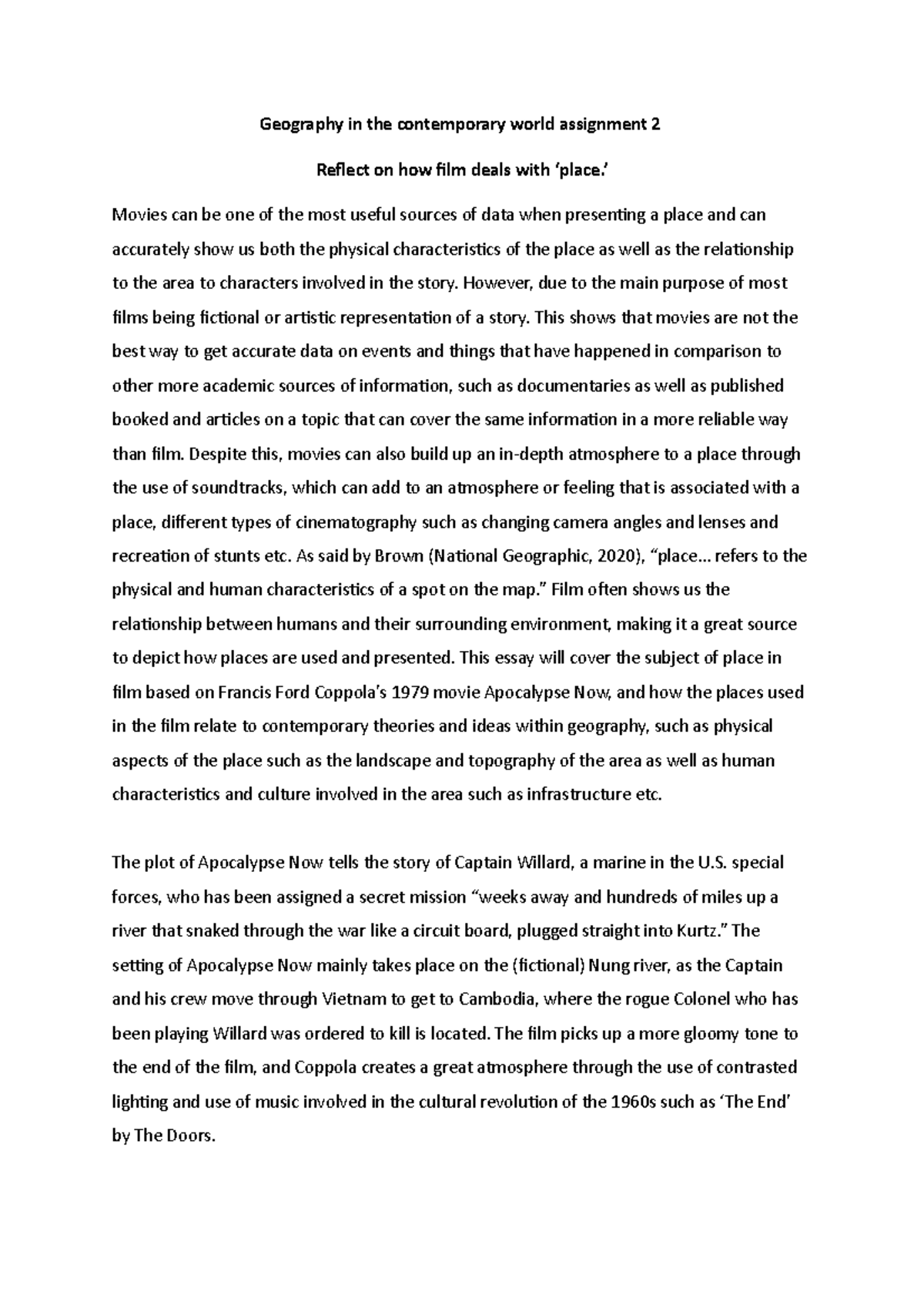 How is place represented in film - Geography in the contemporary world ...