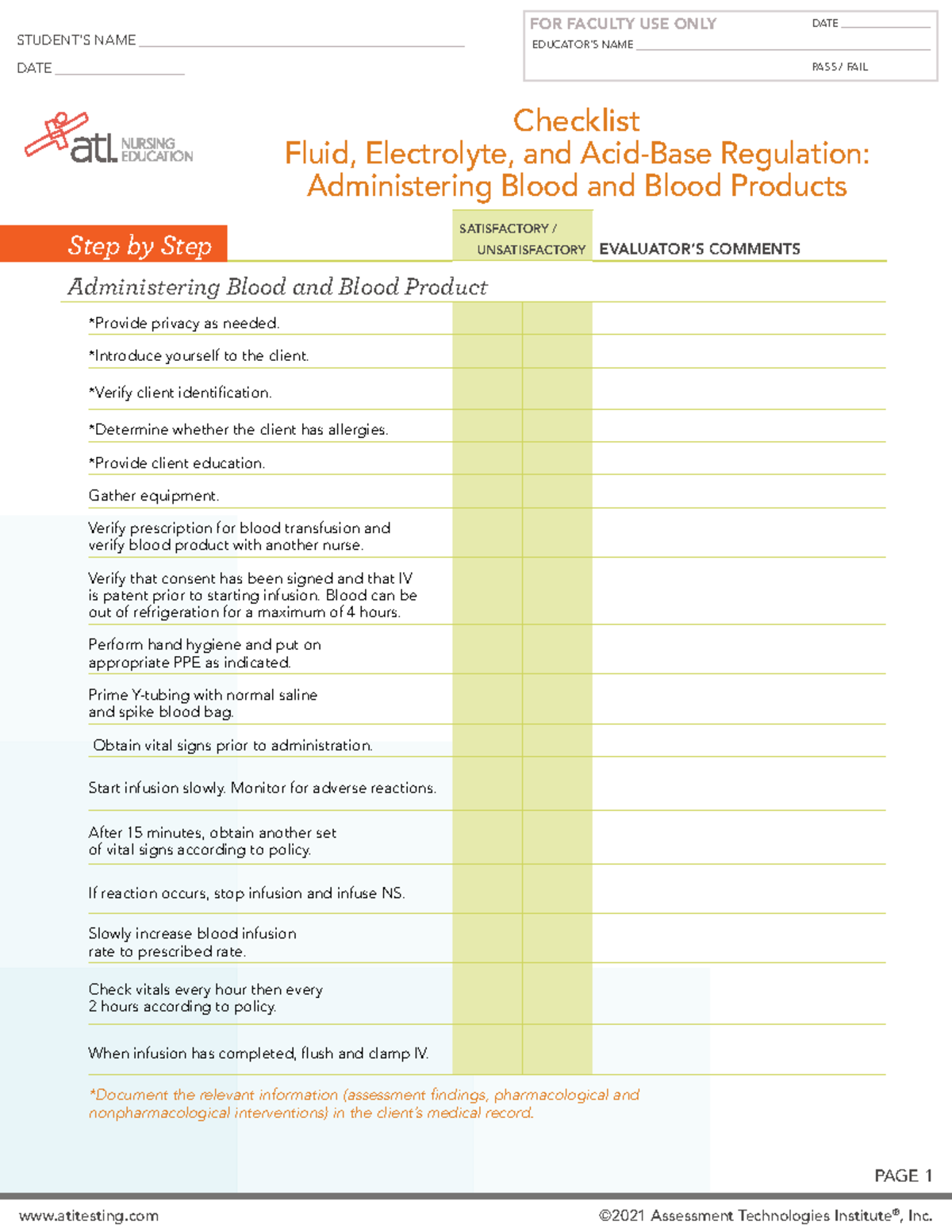 Ati Fluid, Electrolyte, and Acid-Base Regulation Administering Blood ...